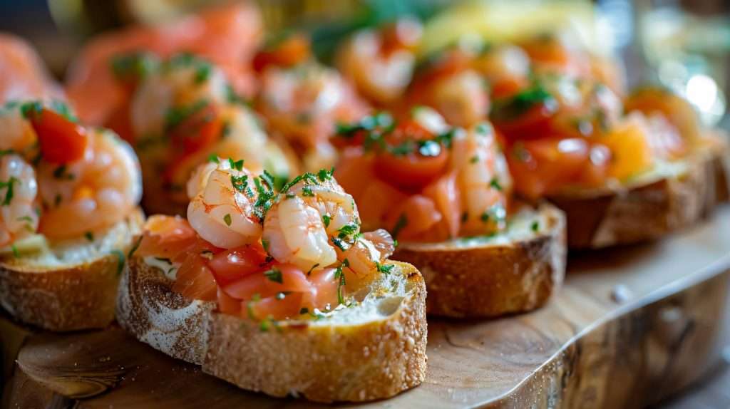 ideas de canapés con marisco